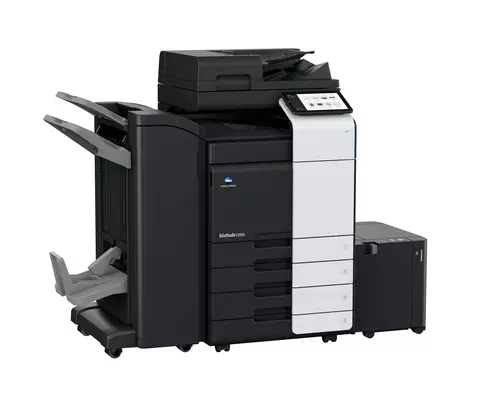 a large black white and grey printer